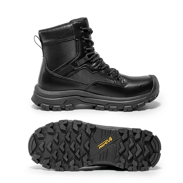 Men's Cap-Toe Waterproof Tactical Work Boots - BLACK - 5